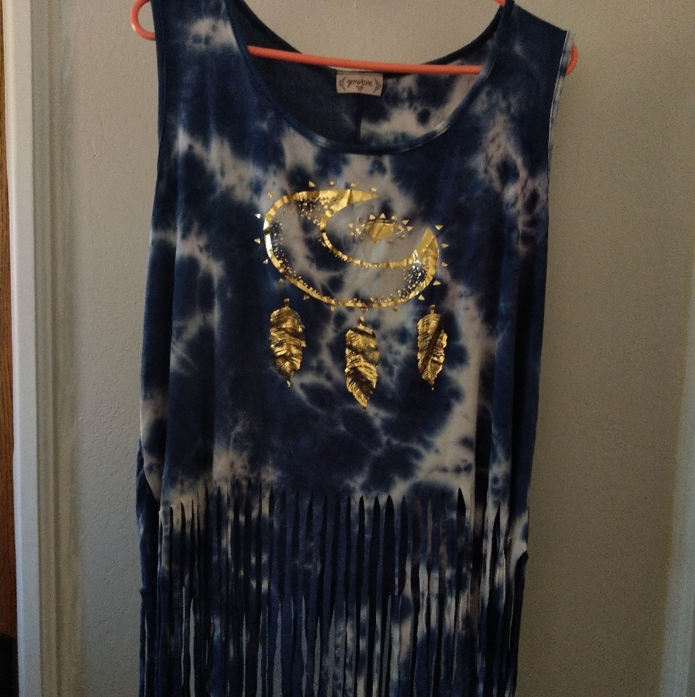 Blue tie dye crop top